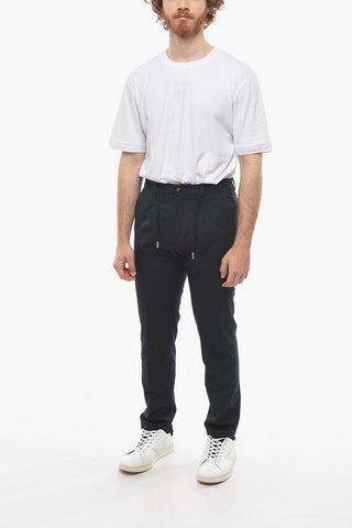 Virgin Wool Blend MITTE Single Pleat Pants with Drawstring on the Waist