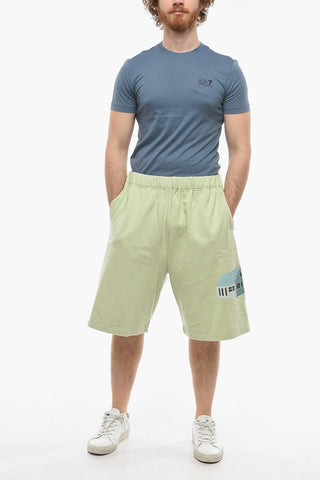 Drawstring Shorts with Graphic Print