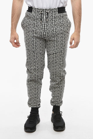 Drawstringed Joggers with Monogram Allover