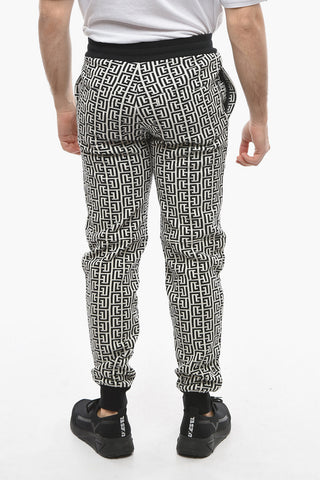 Drawstringed Joggers with Monogram Allover