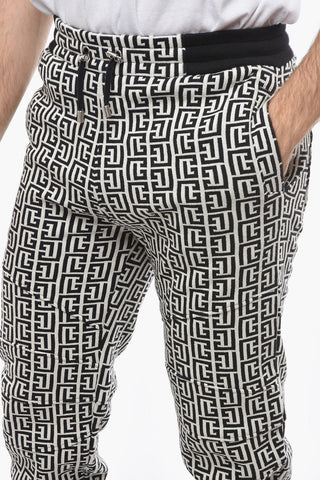 Drawstringed Joggers with Monogram Allover