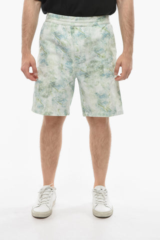 Tie Dye Effect MARBLE Shorts with Drawstring Waist