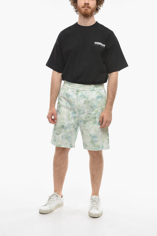 Tie Dye Effect MARBLE Shorts with Drawstring Waist