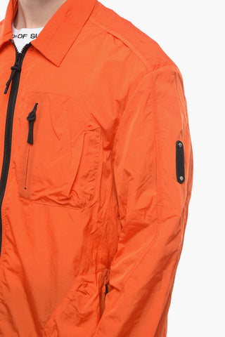Giacca a Vento Utility in Nylon con Cerniera a Contrasto