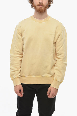 Solid Color MOSBY Crew-Neck Sweatshirt with Logo-Embroidery