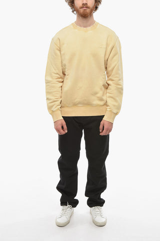 Solid Color MOSBY Crew-Neck Sweatshirt with Logo-Embroidery