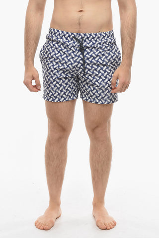 Basket Wave Motif Swim Shorts