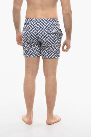 Basket Wave Motif Swim Shorts