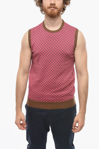 Gilet Girocollo con Motivo Basket Wave 