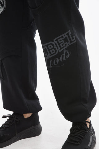 Joggers Patchworked con Stampa a Contrasto e Coulisse