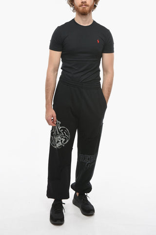 Joggers Patchworked con Stampa a Contrasto e Coulisse