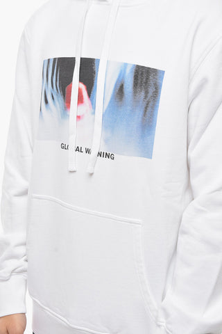 Felpa Hoodie con Stampa Global Warning