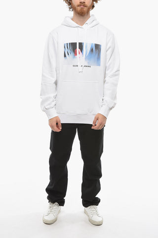 Felpa Hoodie con Stampa Global Warning