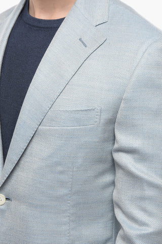 Blazer Semifoderato in Misto Cashmere LEADER SOFT con Motivo Hopsack