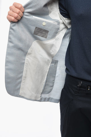 Blazer Semifoderato in Misto Cashmere LEADER SOFT con Motivo Hopsack