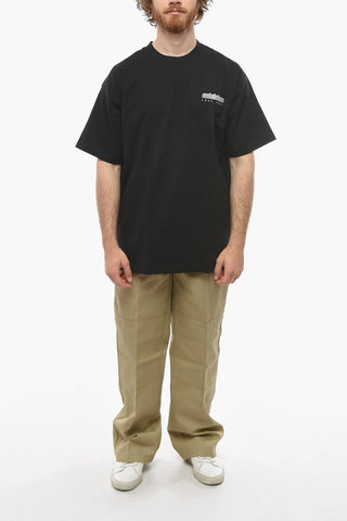 T-shirt Girocollo in Cotone con Stampa Logo