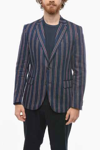 CC COLLECTION Linen RIGHT Blazer with Bayadere Motif