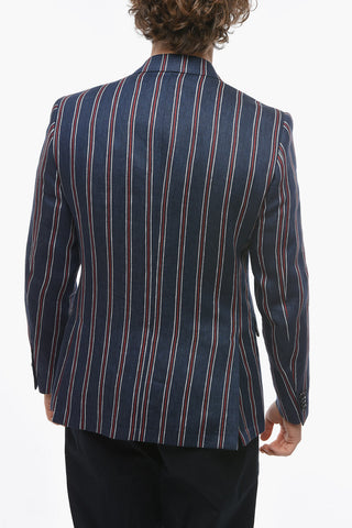 CC COLLECTION Linen RIGHT Blazer with Bayadere Motif