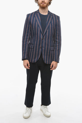 CC COLLECTION Linen RIGHT Blazer with Bayadere Motif