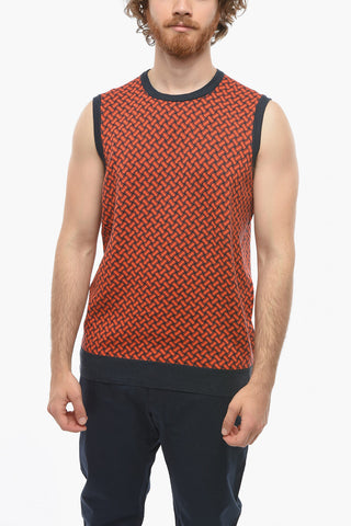 Gilet Girocollo con Motivo Basket Wave 