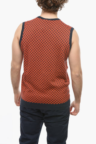 Gilet Girocollo con Motivo Basket Wave 