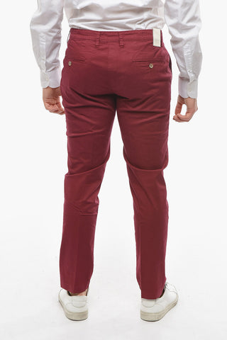 Cotton Stretch NEWTOWN Chino Pants with Contrasting Button