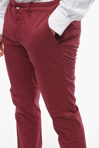 Cotton Stretch NEWTOWN Chino Pants with Contrasting Button
