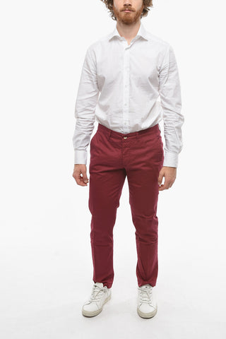 Cotton Stretch NEWTOWN Chino Pants with Contrasting Button