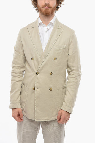 Cotton and Flax  CHELSEA double-breasted blazer with peak lapel