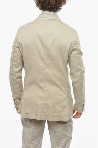 Cotton and Flax  CHELSEA double-breasted blazer with peak lapel