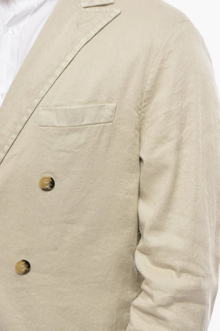Cotton and Flax  CHELSEA double-breasted blazer with peak lapel