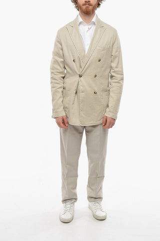 Cotton and Flax  CHELSEA double-breasted blazer with peak lapel