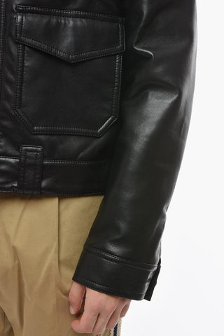 Giubbotto RUBEN in Pelle con Tasche con Aletta