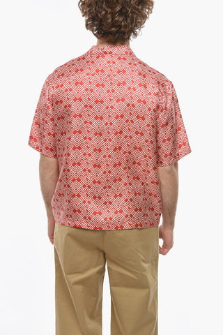 Silk Bowling Shirt with Monogram and Chest Pocket