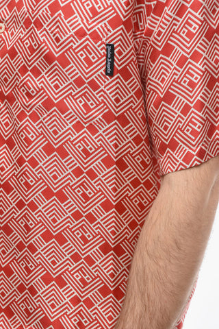 Silk Bowling Shirt with Monogram and Chest Pocket