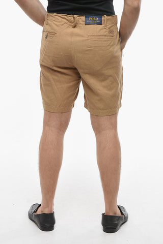 POLO Shorts in Misto Lino con Passanti