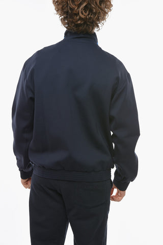Zip-up Sweatshirt with LA GRECA Print and Standing Collar