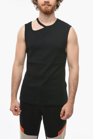Tank Top a Costine con Dettaglio Cut-Out