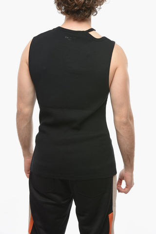 Tank Top a Costine con Dettaglio Cut-Out