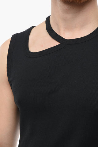 Tank Top a Costine con Dettaglio Cut-Out