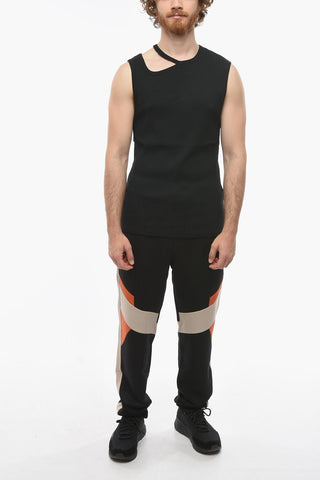 Tank Top a Costine con Dettaglio Cut-Out