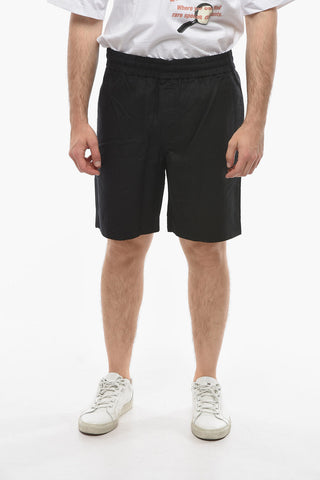 Shorts SMITH A 2 Tasche in Lino e Cotone con Elastico in Vita