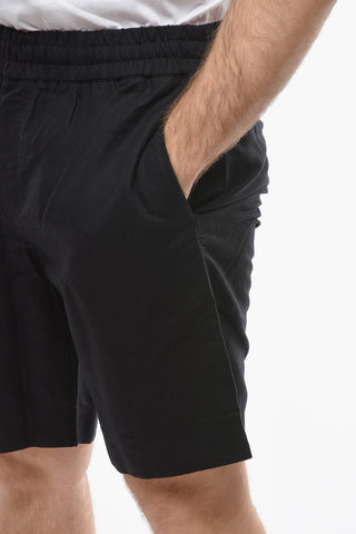 Shorts SMITH A 2 Tasche in Lino e Cotone con Elastico in Vita