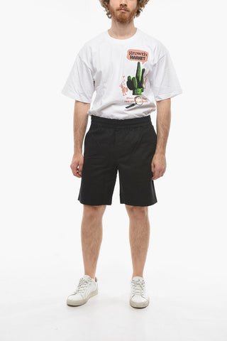 Shorts SMITH A 2 Tasche in Lino e Cotone con Elastico in Vita