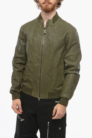 EMPORIO Bomber in Pelle Effetto Pitone con Zip Frontale