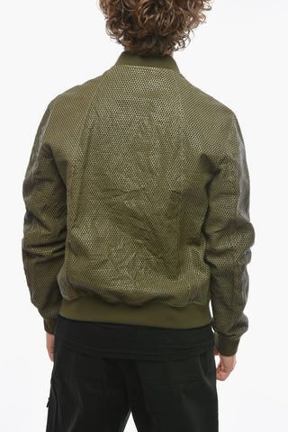 EMPORIO Bomber in Pelle Effetto Pitone con Zip Frontale