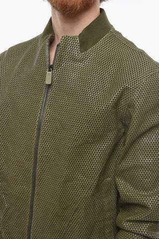 EMPORIO Bomber in Pelle Effetto Pitone con Zip Frontale