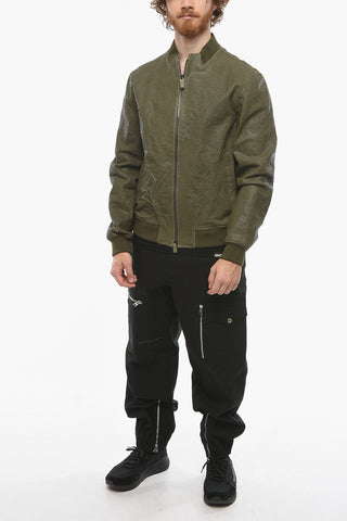 EMPORIO Bomber in Pelle Effetto Pitone con Zip Frontale