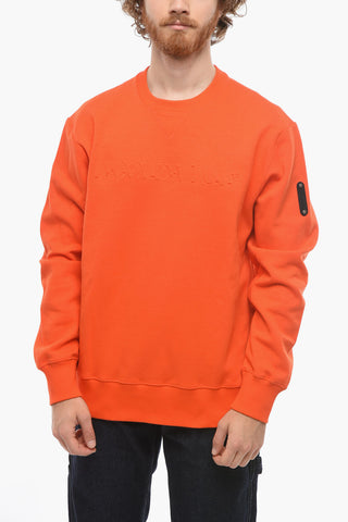 SAMUEL ROSS Solid Color Crew-Neck Sweatshirt with Embossed Logo