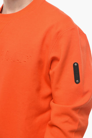 SAMUEL ROSS Solid Color Crew-Neck Sweatshirt with Embossed Logo